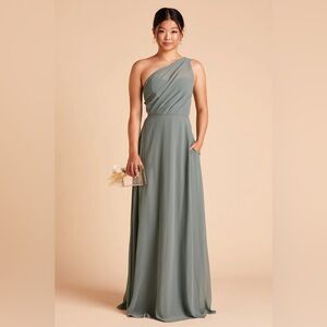 NWT Birdy Grey Kira Chiffon Sea Glass Dress (No Slit) Size Medium